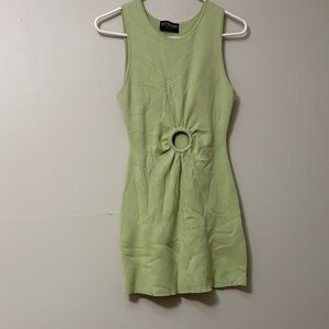 Kittenish Green Sleeveless Dress